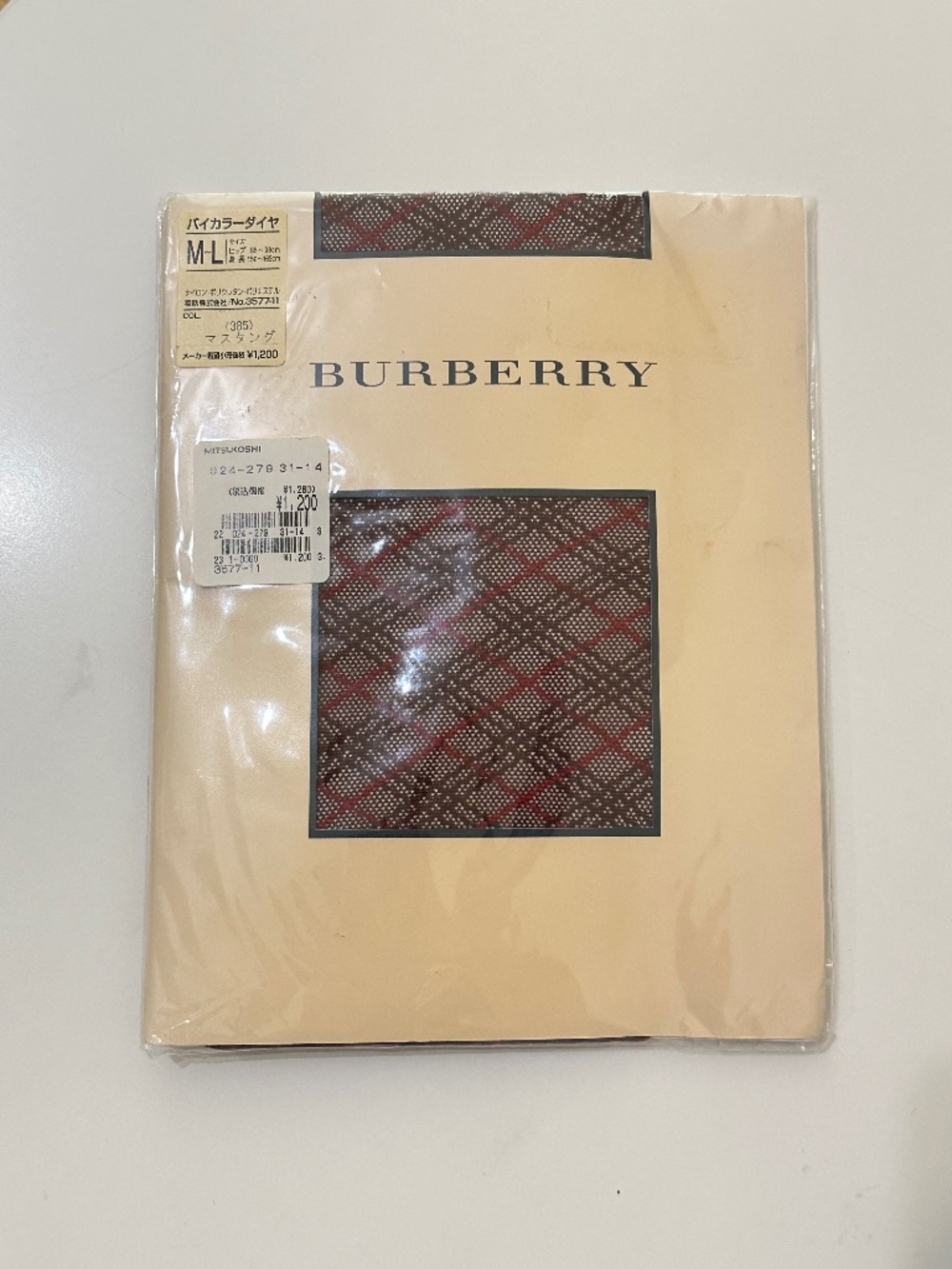 Burberry Plaid Tights Stockings Size M-L